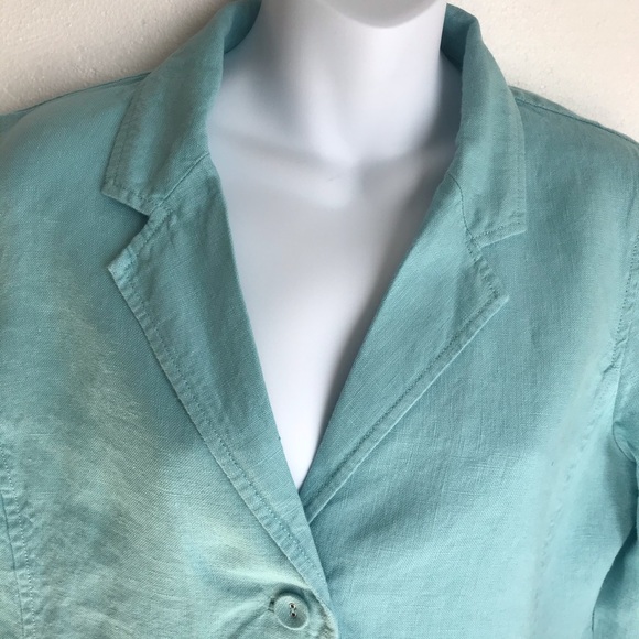 Eileen Fisher Blazer 100% Linen Sz M - Picture 2 of 8